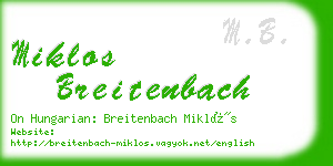 miklos breitenbach business card